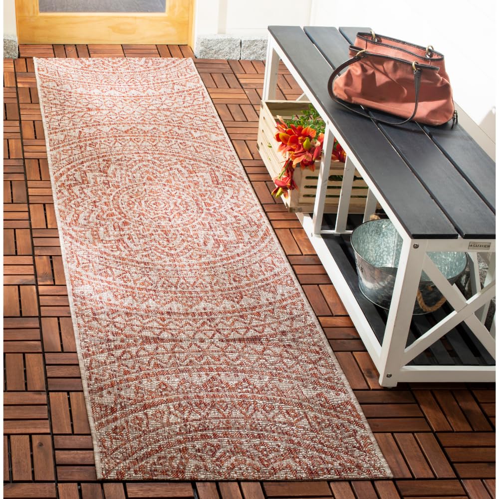 Safavieh Courtyard Collection 2' 3' X 16' Light Beige/Terracotta Cy8734 Indoor/ Outdoor Easy Cleaning Patio Backyard Mudroom Runner Rug
