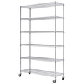 BestMassage 72x48x18 6 Tire Wire Shelving Unit NSF Storage Shelves Large Heavy Duty Metal Shelf Organizer Height Adjustable Comm