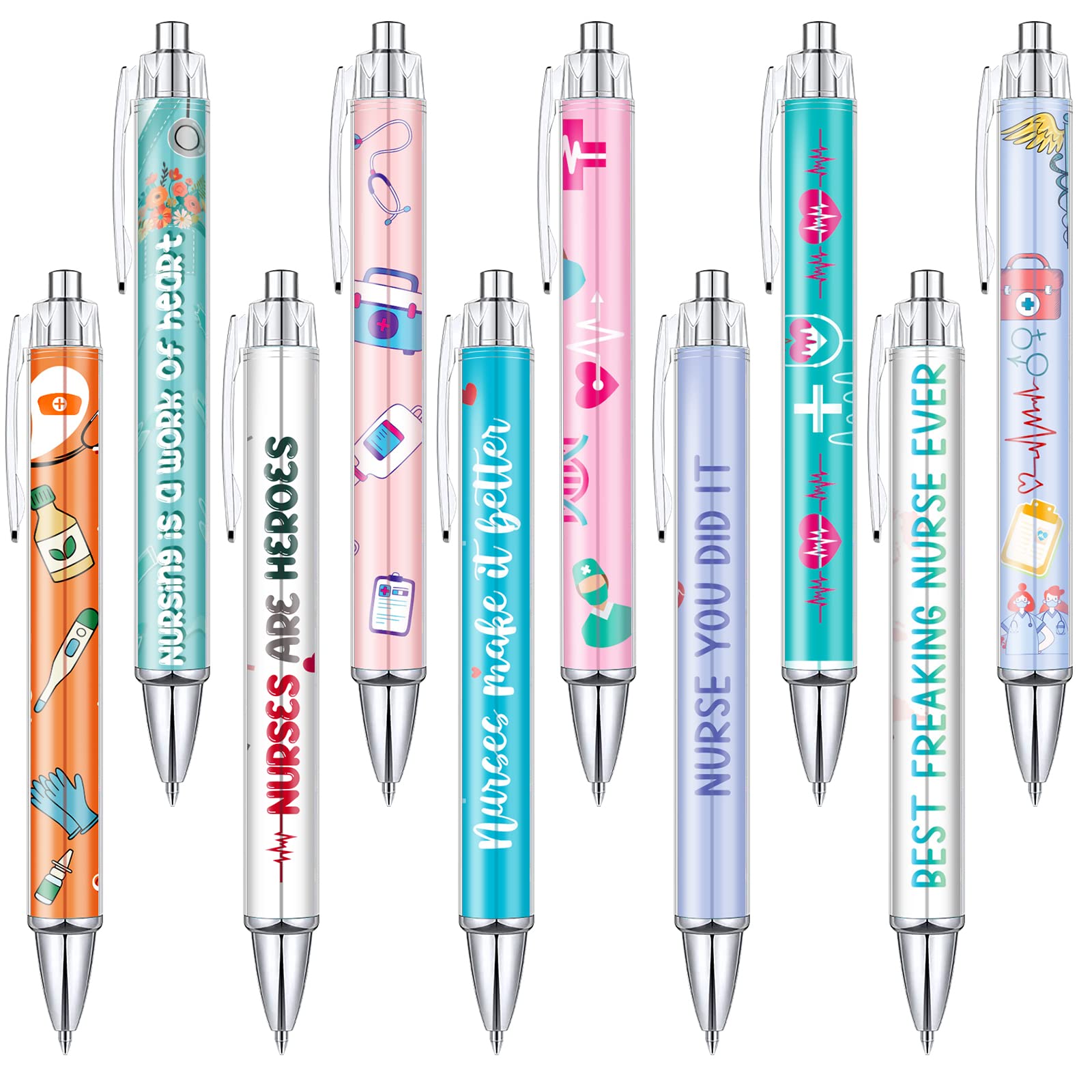Nurse Ballpoint Pens Lovely Cartoon Cute Retractable Nursing Funny Ink For Medical Assistants Students Workers Office Appreciati