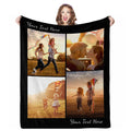 Aofun Personalized Photo Blanket, 4 Photos Custom Blankets Photo Blankets Customize For Mom Grandma Wife Women From Daughter Son