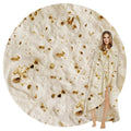 Searoomy Burritos Tortilla Blanket, Tortilla Wrap Blanket, Novelty Funny Tortilla Round Blanket Giant Tortilla Round Soft Blanke