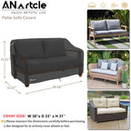 Anartcle 2-Seater Patio Loveseat Cover,58W X 32.5D X 31H Inches Outdoor Couch Cover,100% Waterproof Heavy Duty Patio Sofa Covers
