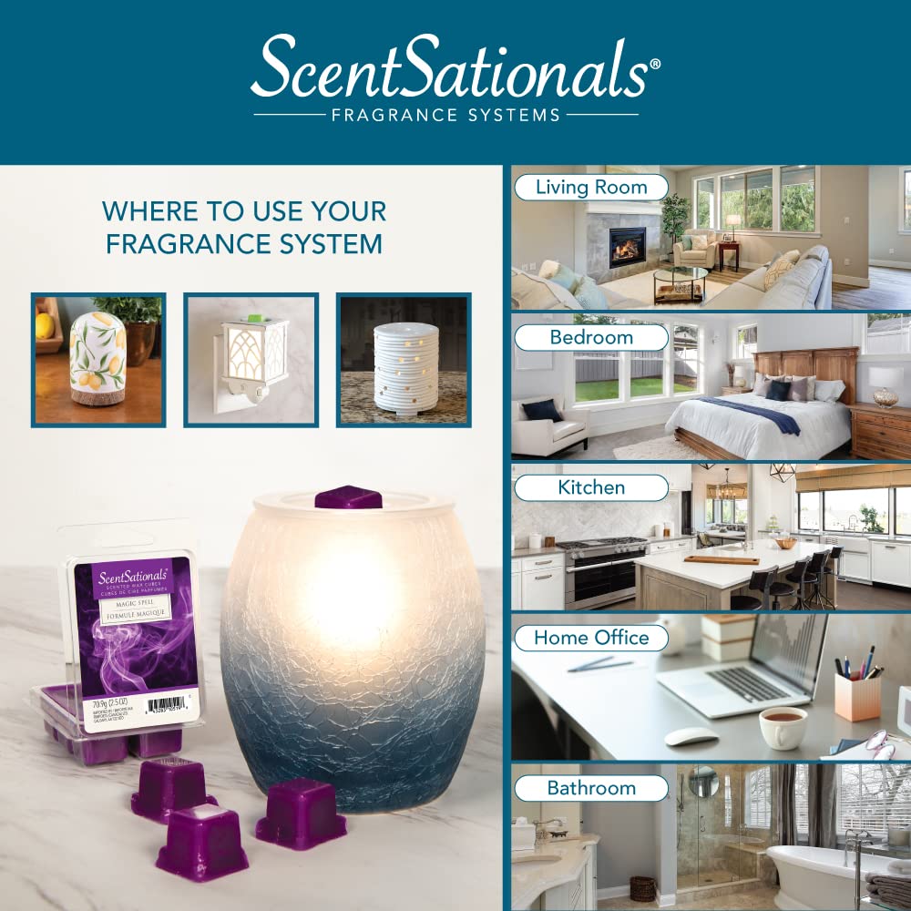 Scentsationals Wax Warmer, Scented Wax Cube Melter, Flower Electric Fragrance Burner, Wickless Candle Air Freshener, Full Size H