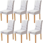 Yiaizhuo Chair Covers For Dining Room Set Of 6 Pack Marble Slipcovers High Back Chairs Cover Stretch Slipcover