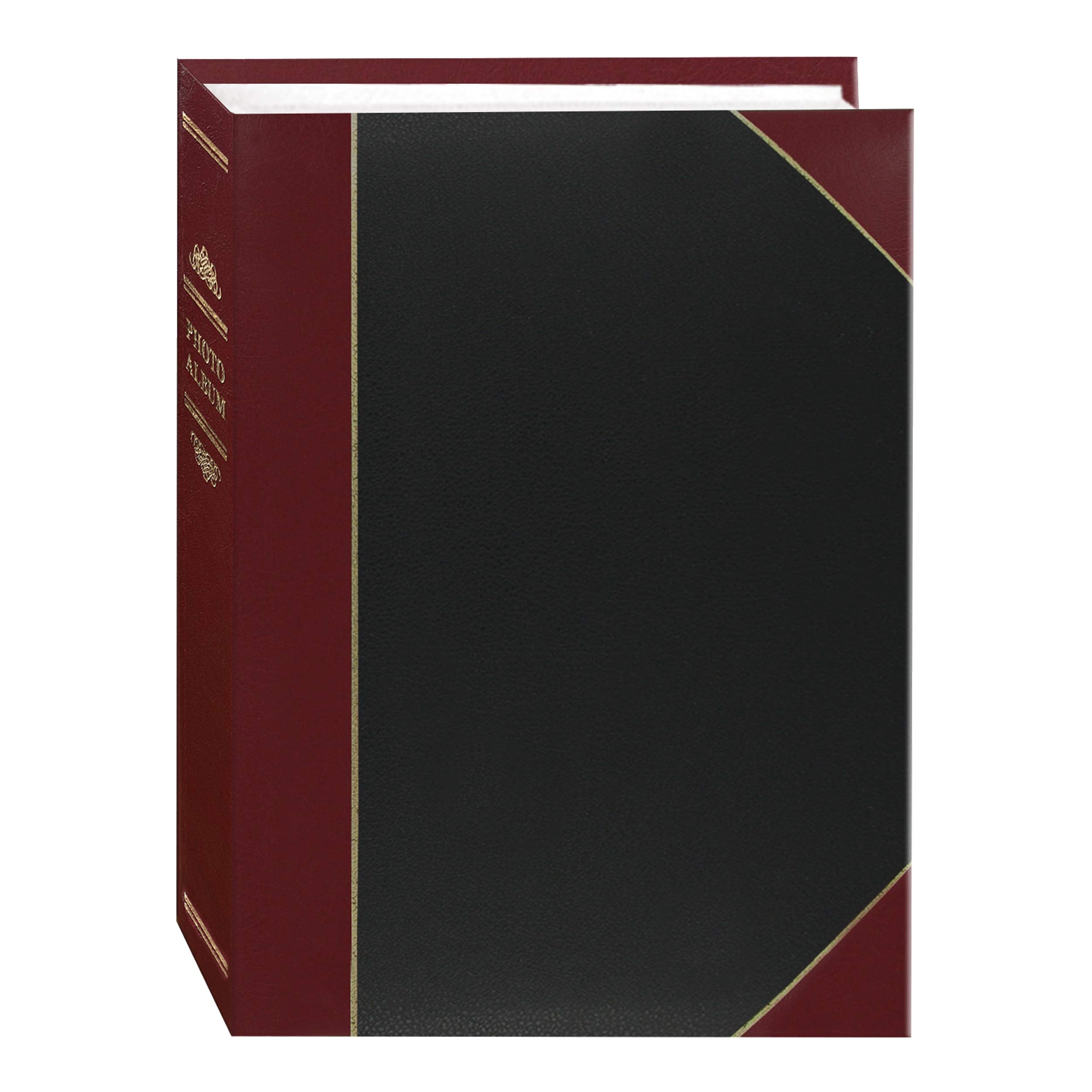 Pioneer Photo Albums LBT-57/BKR 50-Pocket Black and Red Ledger Style Leatherette Cover Photo Album for 5 by 7-Inch Prints