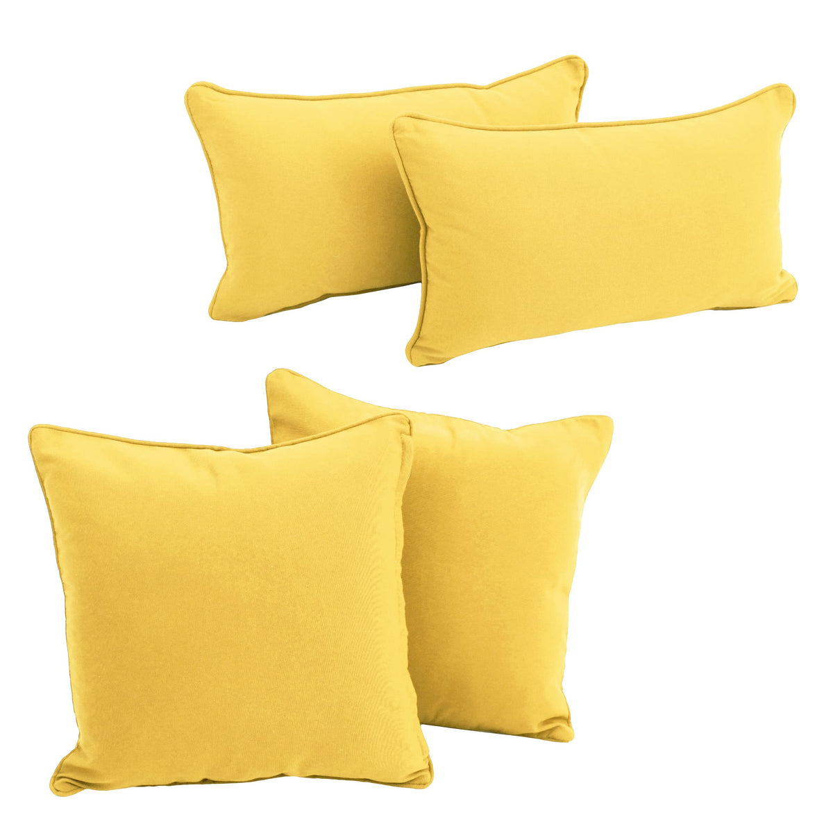 Blazing Needles Corded Twill Throw Pillow Set, Sunset 4 Count