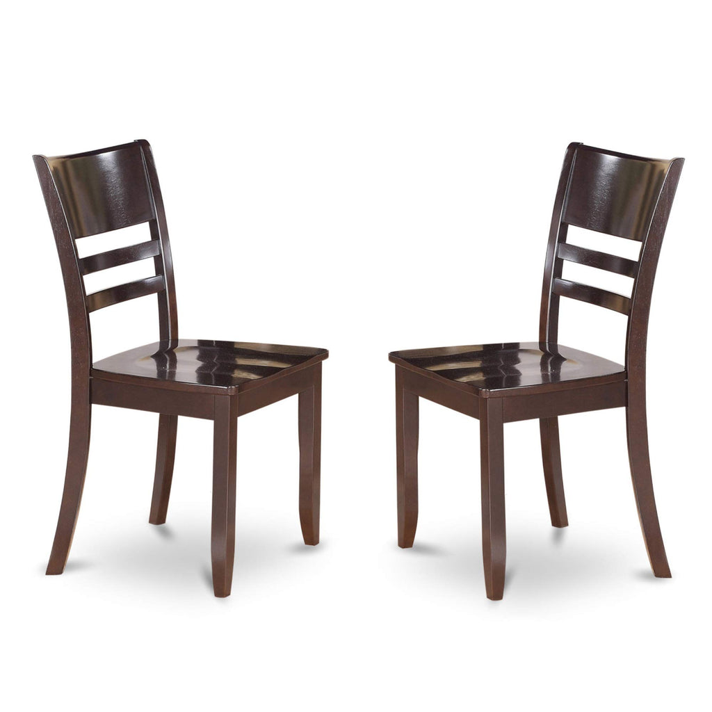 East West Furniture Henley 7 Piece Set Consist of a Rectangle Dining Room Table with Pedestal and 6 Kitchen Chairs, 42x72 Inch, Cappuccino