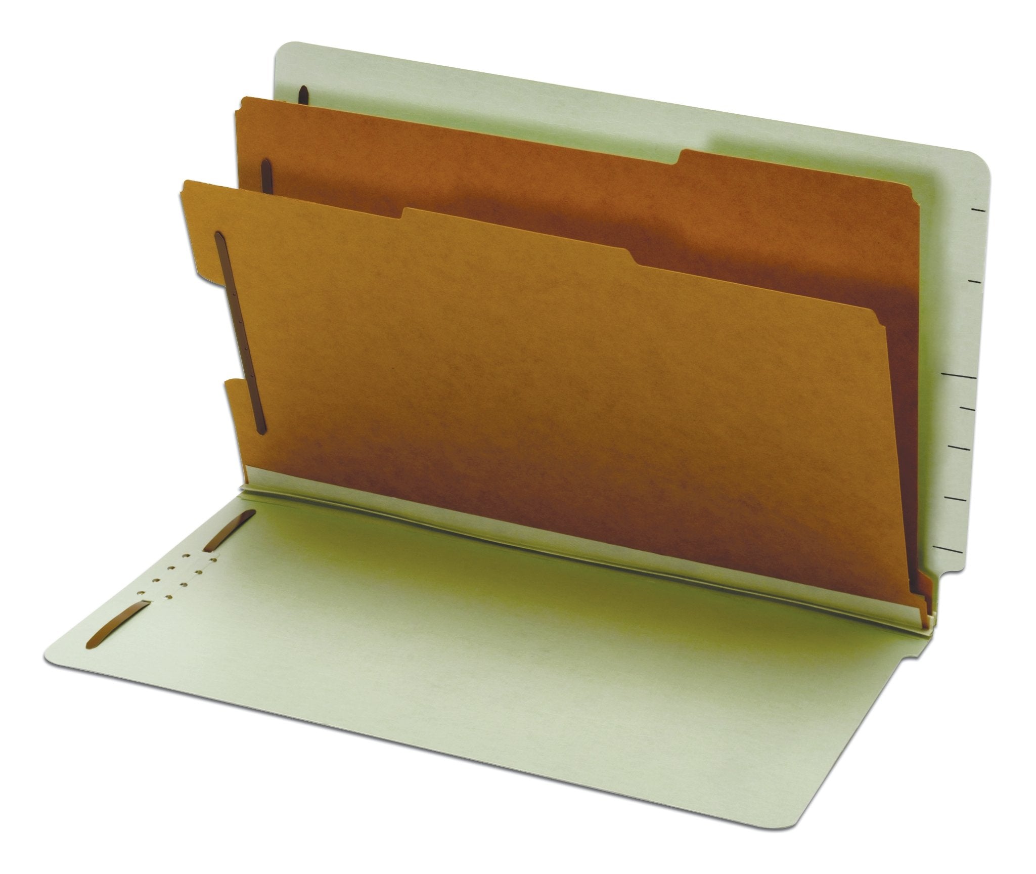 Pendaflex Pressboard End-Tab Classification Folders, Legal Size, 2 Dividers, 2.5' Expansion, Light Green, 10/Bx (23324)