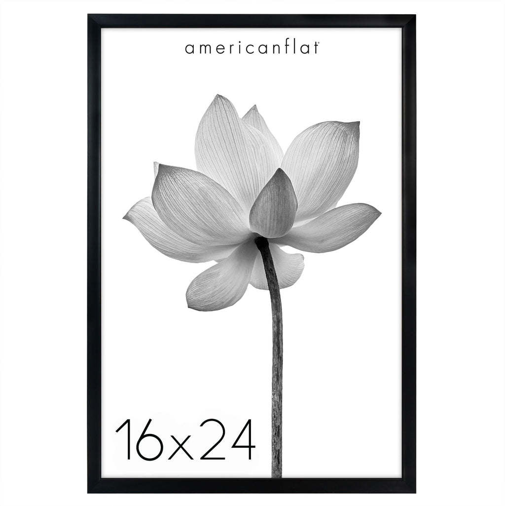 Americanflat 16x24 Poster Frame with Polished Plexiglass - Soho Collection - Gallery Style Deep Molding Frame for Wall Display -