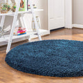 Rugs.com Infinity Collection Solid Shag Area Rug 6 Ft Round Cobalt Shag Rug Perfect for Kitchens, Dining Rooms