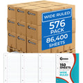 Rosmonde 576 Pack (Pallet) Loose Leaf Paper Bulk, 86400 Sheets, Wide Ruled, Pallet Of Filler Paper, 150 Sheets/Pack, 8 X 10.5',