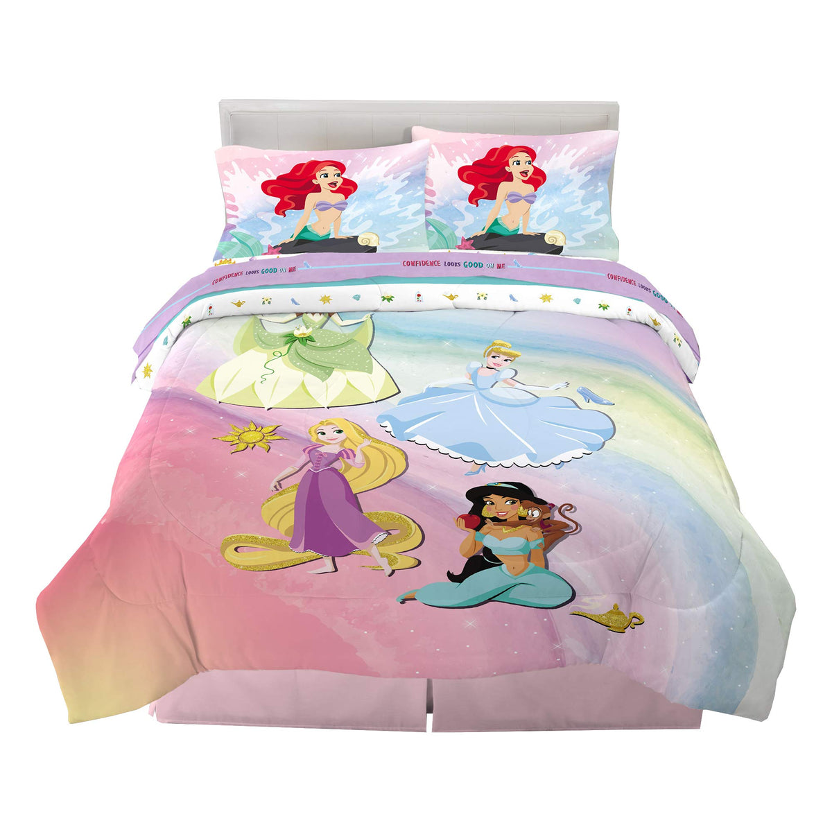 Disney Princess Ariel Kids Bedding Super Soft Comforter And Sheet Set, 5 Piece Full Size, 'Official' Disney Product By Franco