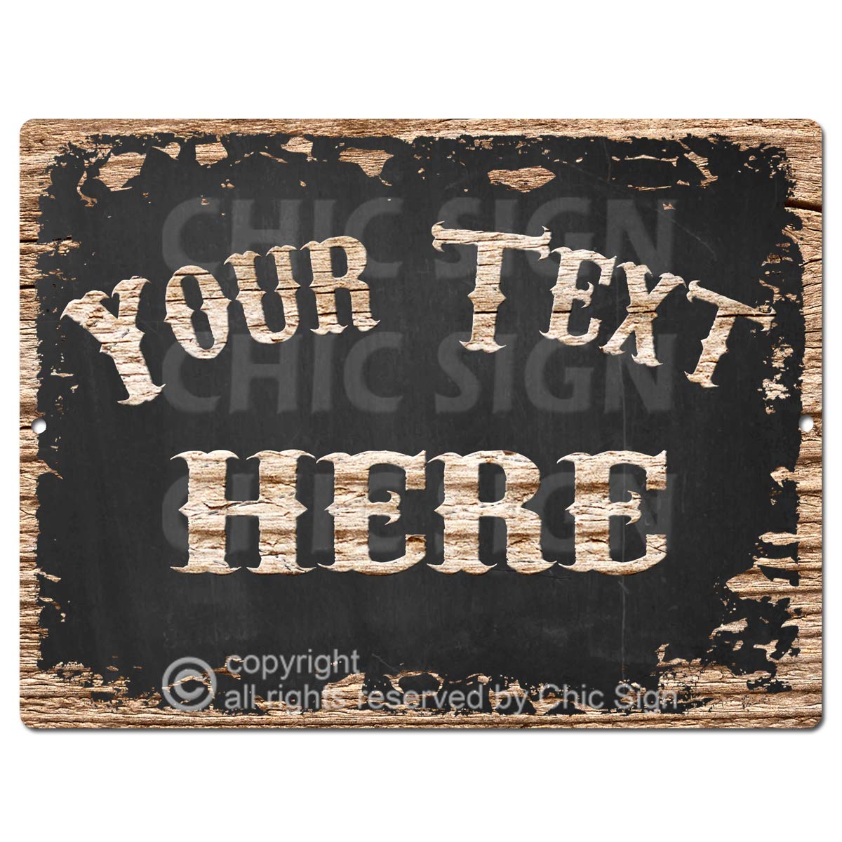 NAMES Your Text Here Custom Personalized Chic Sign coaster Rustic Vintage style Retro Kitchen Bar Pub Coffee Shop 9x 12 Metal P
