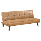 Coaster Home Furnishings Jenson Multipurpose Upholstered Tufted Convertible Sofa Bed Saddle Brown