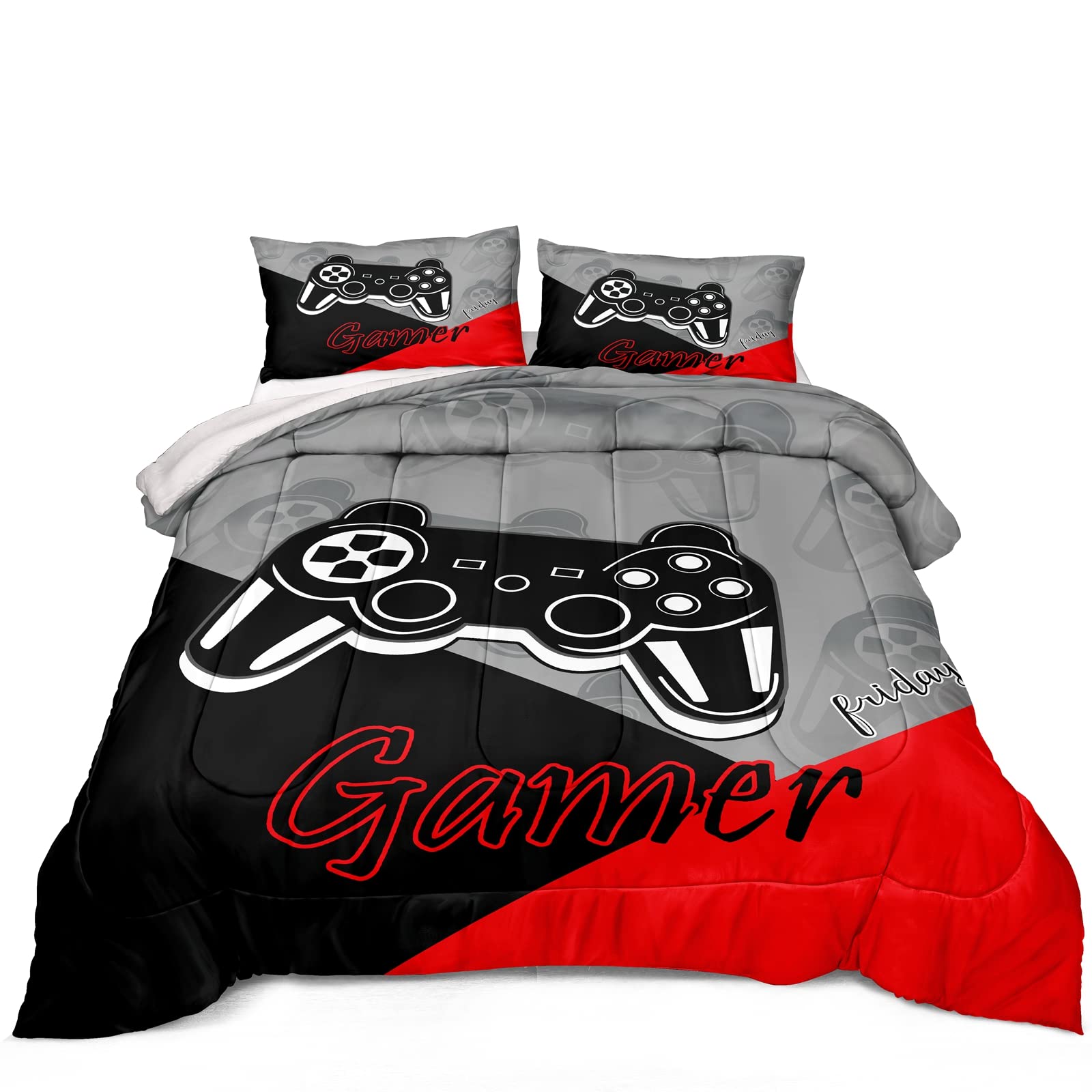 Z.Jian Home Gaming Comforter For Boys Teen Game Contoller Bedding Set For Kids Down Alternative Comforter For All Season Gamer H