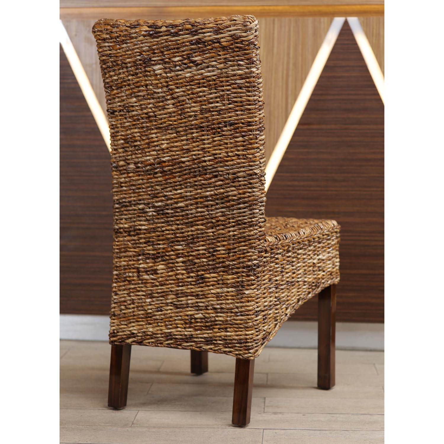 International Caravan Furniture Piece Gaby Woven Banana Dining Chair