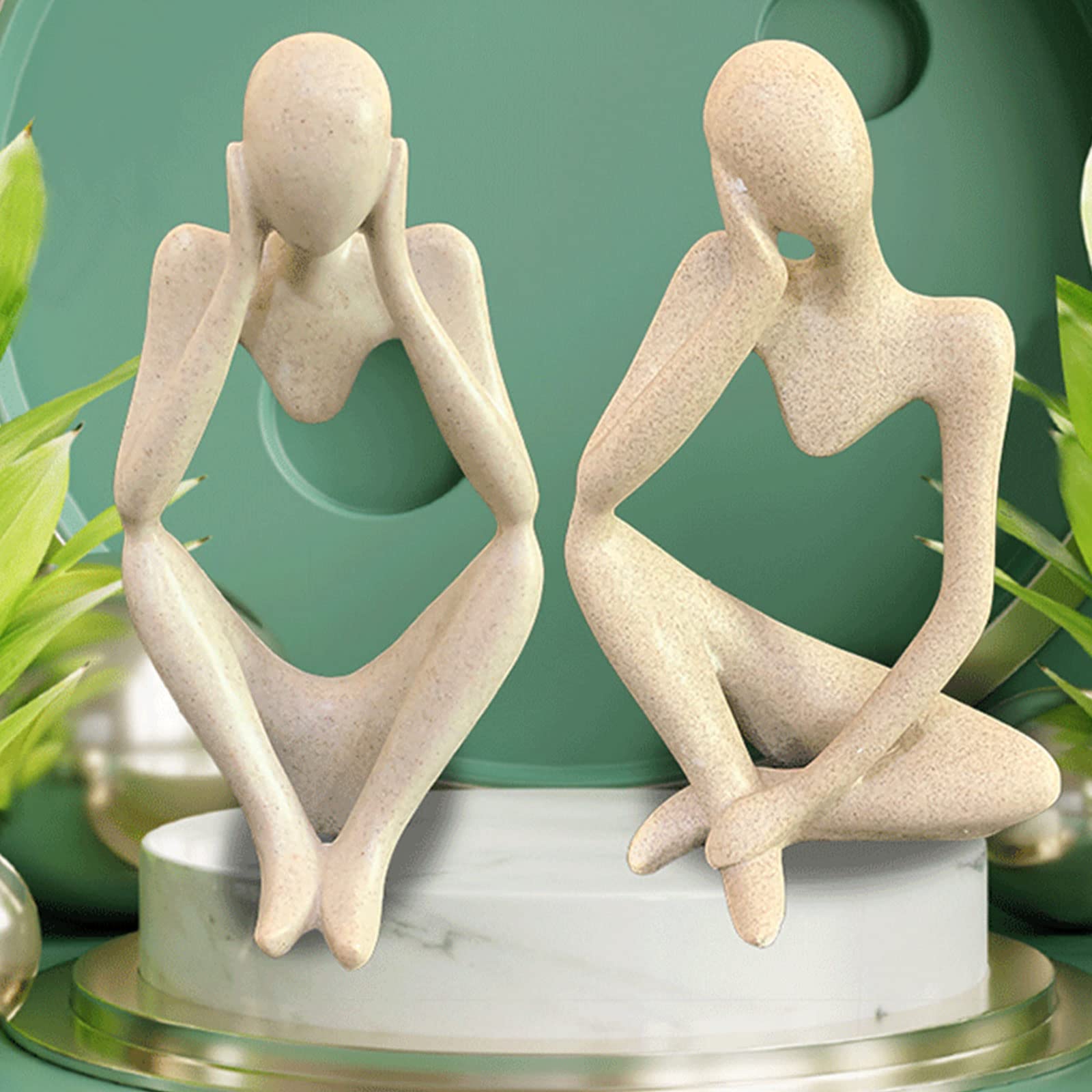Thinker Statues And Sculptures, Sandstone Resin Thinker Statue Ornaments, Abstract Style Sculptures, Housewarming Gifts, Housewa
