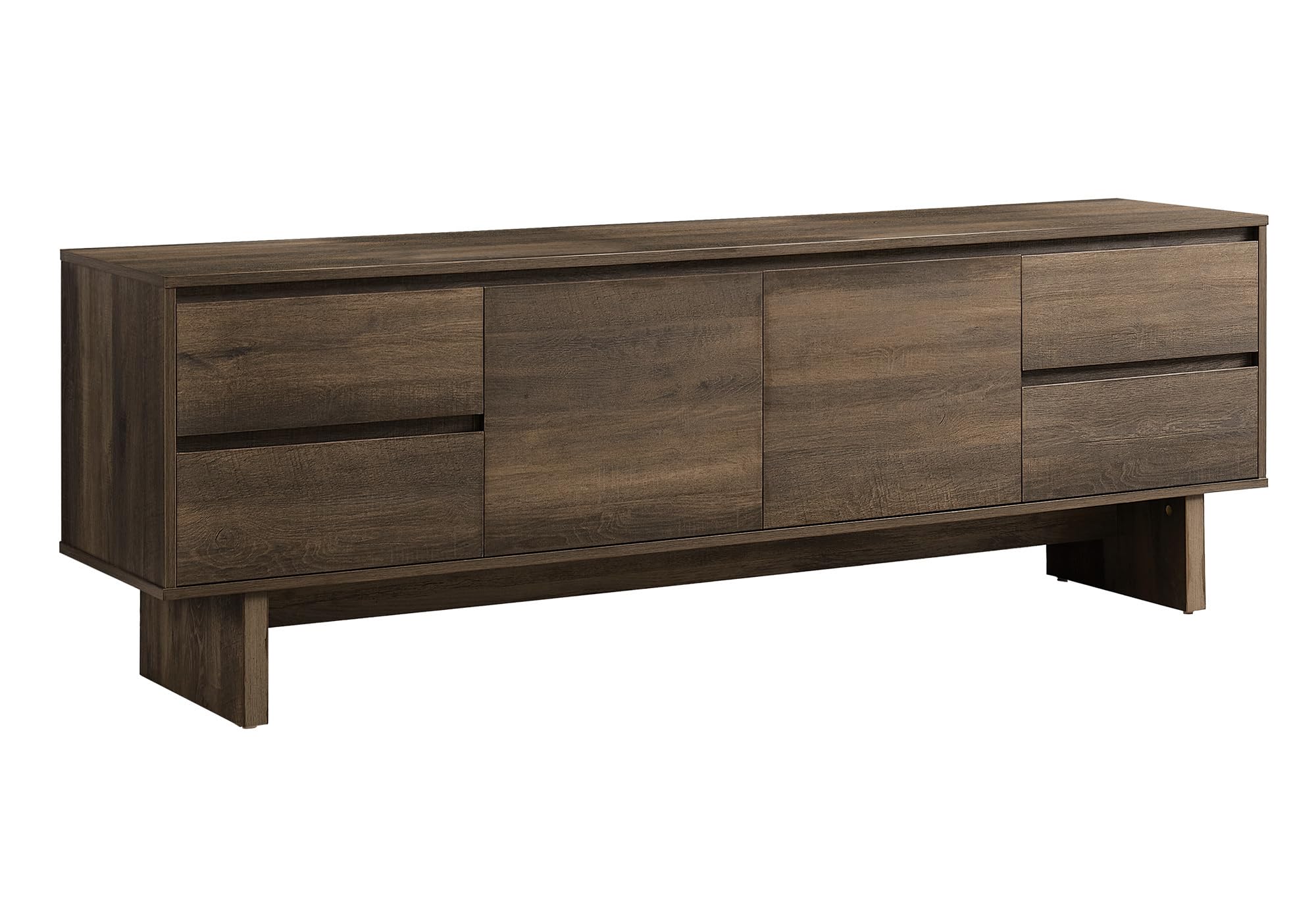 Monarch Specialties I 2718 TV Stand 72' ?Media Console with Storage Drawers & Cabinet, Brown