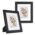 Hogaryo 8x10 Picture Frames Black, Display Picture 5x7 with Mat, Wooden Photo Frame for Table Top and Wall Mounting, 2 Pack