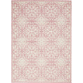 Nourison Jubilant Floral Ivory/Pink 53 x 73 Area--Rug, Easy--Cleaning, Non Shedding, Bed Room, Living Room, Dining Room, K