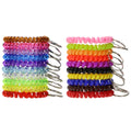 Shapenty Colored Plastic Coil Stretch Wristband Elastic Stretchable Spiral Bracelet Key Ring Chain For Gym, Pool, Id Badge And O