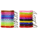 Shapenty Colored Plastic Coil Stretch Wristband Elastic Stretchable Spiral Bracelet Key Ring Chain For Gym, Pool, Id Badge And O