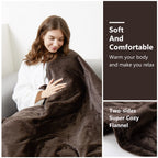 Tefici Electric Heated Blanket Throw, Super Cozy Soft 2-Layer Flannel 50'' X 60'' Heated Throw With 3 Heating Levels & 4 Hours A
