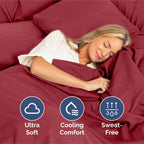 King Size 4 Piece Sheet Set - Extra Soft, Breathable And Cooling Sheets - Hotel Luxury Durable Bed Sheets For Women & Men - Deep Pockets, Easy-Fit & Wrinkle-Free Sheets - Berry Oeko-Tex Bed Sheet Set