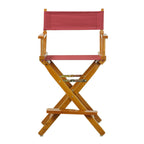 Casual Home Director'S Chair ,Honey Oak Frame/Burgundy Canvas,24" - Counter Height