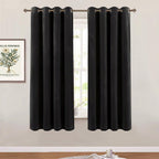 SMILETIME Black 63 in Long Velvet Curtains with Grommet, Thermal Insulated Super Soft Privacy Noise Reducing Light Blocking Velv