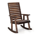 VINGLI Wooden Rocking Chair with High Backrest, Solid Fir Wood, Heavy Duty 600 LBS Patio Rockers for Indoor and Outdoor, Garden,