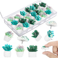 Yinder 20 Pcs Decorative Push Pins Cork Board Tacks Cute Push Pins Thumb Tacks Succulent Plants Push Pins For Decorative Photo W