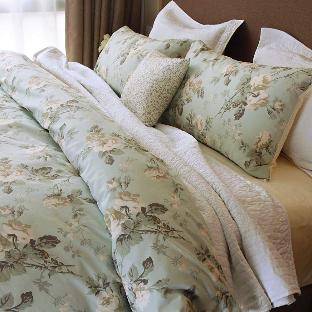Brandream French Country Garden Toile Floral Printed Duvet Quilt Cover Cotton Bedding Set Asian Style Tapestry Pattern Chinoiser
