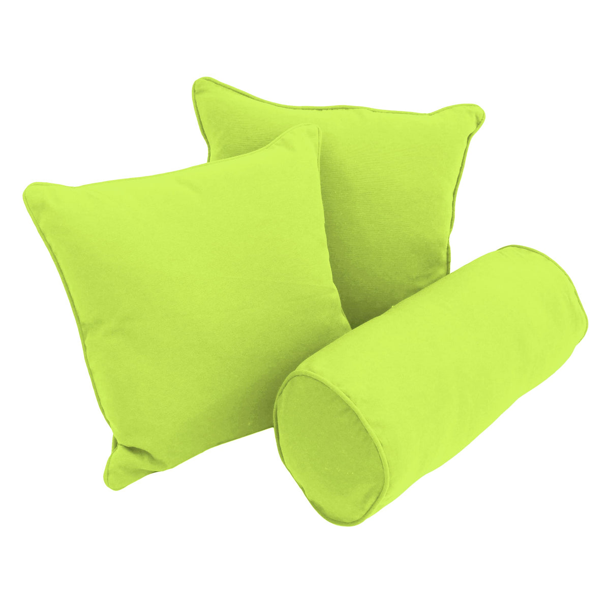 Blazing Needles Corded Twill Throw Pillow Set, Mojito Lime 3 Count