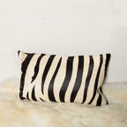 HomeRoots Cowhide, Microsuede, Polyfill 12' x 20' x 5' Zebra Black On Off White Cowhide - Pillow