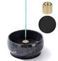 Incense Holder, Incense Burner ash Catcher with Brass 9 Holes Incense Stick Holder for Home Decor Yoga Spa Madiation (Natural Bl