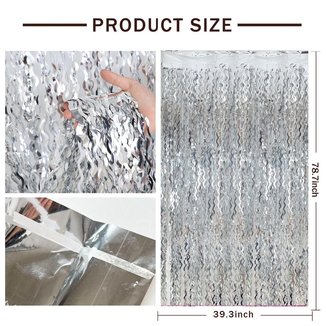 Silver Photo Backdrop Shimmer Wall Backdrop, Christmas Decorations, Bachelorette Party Decorations, Happy Birthday Decorations,