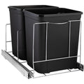 Hold N Storage Pull Out Double Trash Can Under Cabinet - Heavy Duty Metal Sliding System with Lifetime Limited Warranty, Adjust
