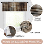 Emvency 2 Pack Valances Window Treatments, Abstract Dark Brown Art Painting Blackout Drapes Adjustable Curtain Valances For Wind