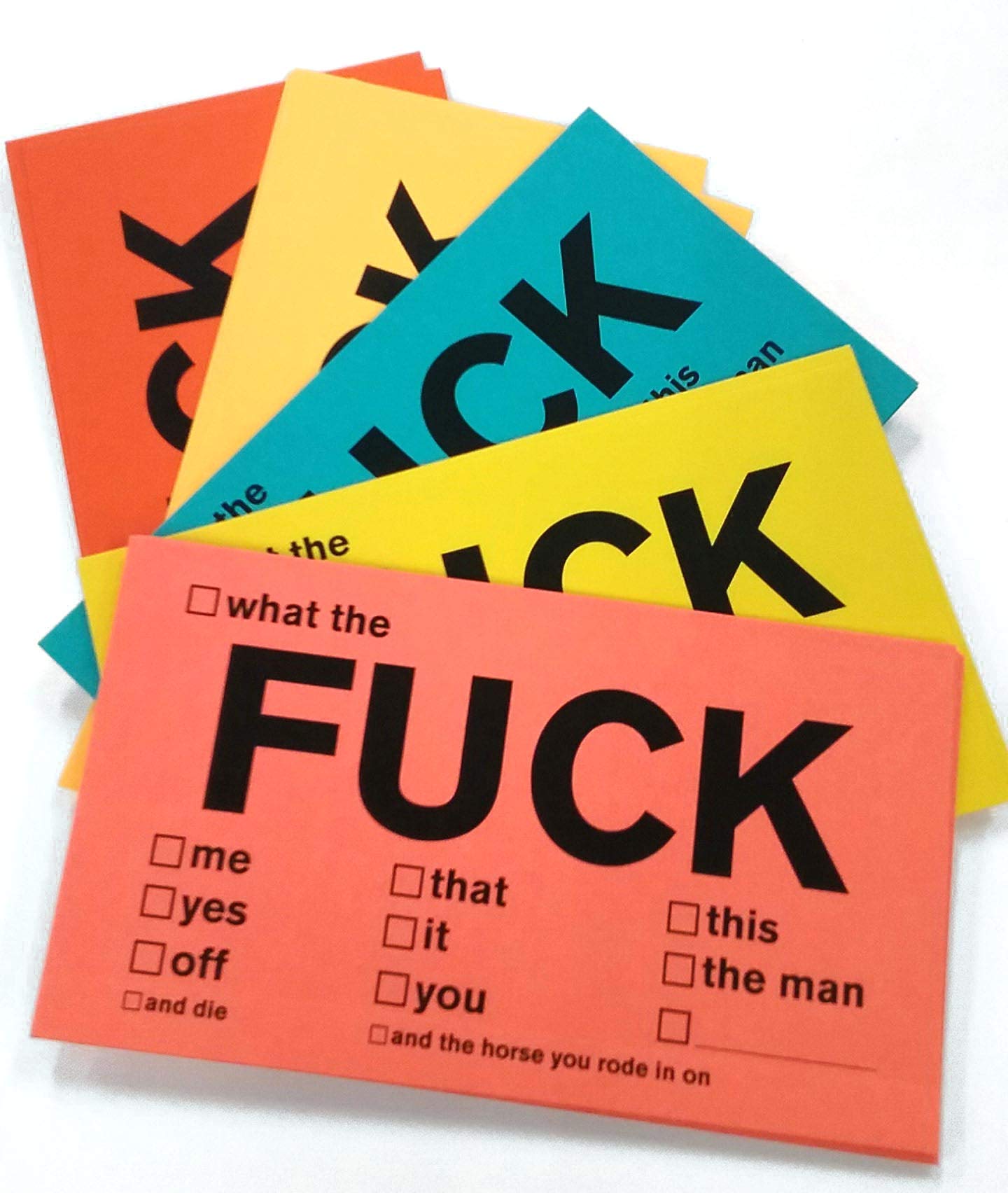 F Bomb Business Cards, Offensive Sarcastic Adult Humor Gag Gift Stocking Stuffer Secret Santa (Multi-Color) Pack Of 25