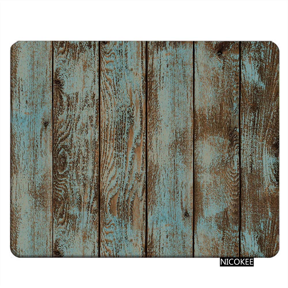 Nicokee Wood Rectangle Gaming Mousepad Rustic Barn Wood Western Country Mouse Pad Mouse Mat For Computer Desk Laptop Office 9.5