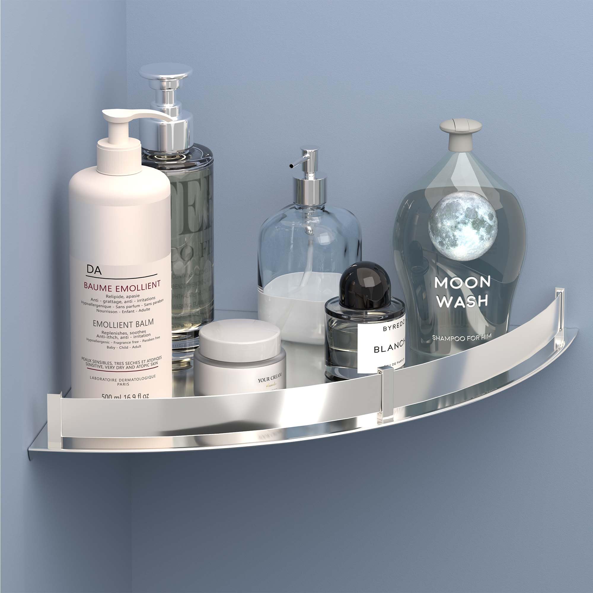 Kuber Industries Stainless Steel Corner Shelf 12X12 Inch | Wall Mounted Rack For Bathroom & Kitchen | Storage For Toiletries, Sp