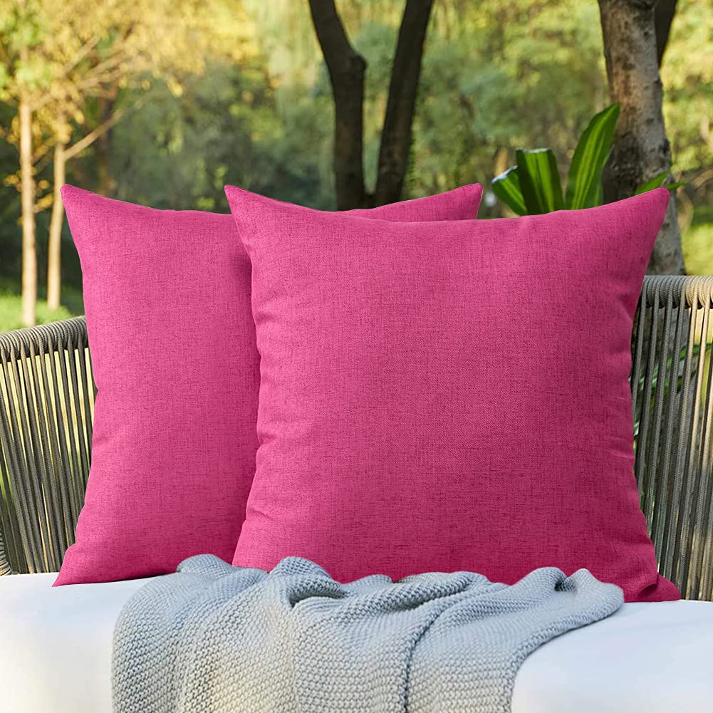 Otostar Pack Of 2 Outdoor Waterproof Throw Pillow Covers 16X16 Inch Garden Decorative Pillow Covers Square Outdoor Pillowcase Cu