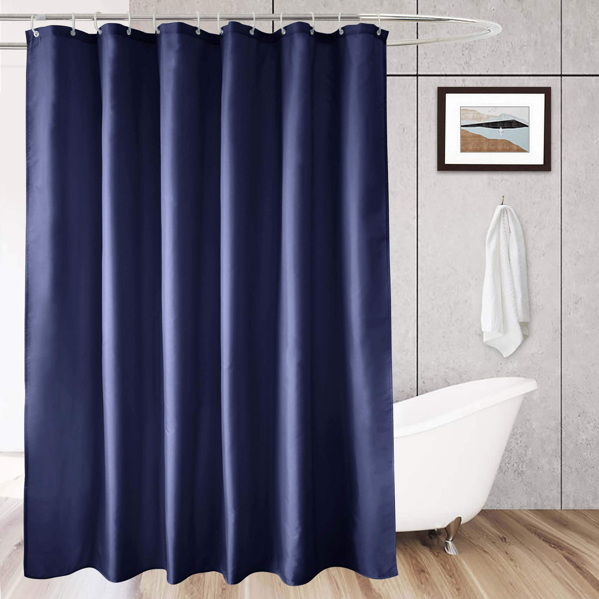 AooHome Standard 72x72 inch Shower Curtain Liner, Durable Polyester Solid Color Shower Curtain with Hooks, Weighted Hem, Waterpr