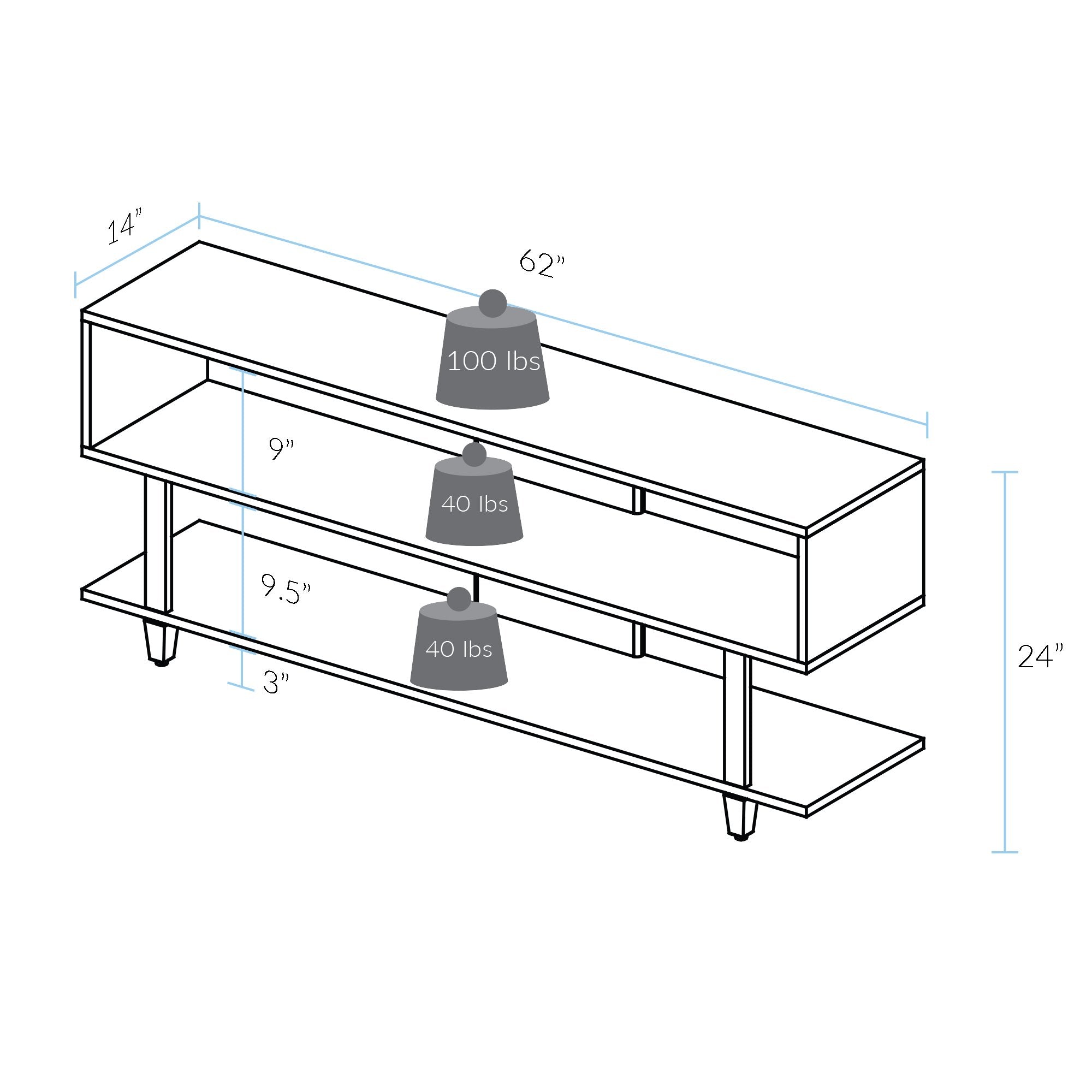 American Trails Creek Solid Wood Tv Stand, Natural Cherry, Black