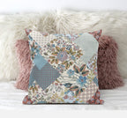 HomeRoots Brown Pink Gold Pink Floral Zippered Suede Throw Pillow