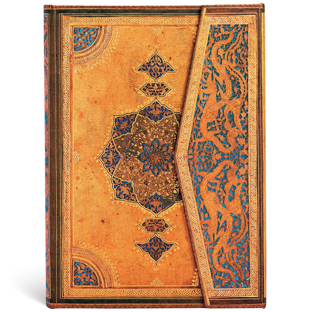 Paperblanks | Safavid | Safavid Binding Art | Hardcover | Midi | Lined | Wrap Closure | 144 Pg | 120 Gsm