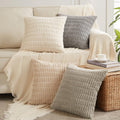 Fancy Homi 4 Packs Neutral Decorative Throw Pillow Covers 22X22 Inch For Living Room Couch Bed Sofa, Rustic Farmhouse Boho Home