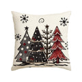 Avoin Colorlife Watercolor Red And Black Buffalo Plaid Christmas Trees Throw Pillow Cover, 16 X 16 Inch Seasonal Winter Holiday