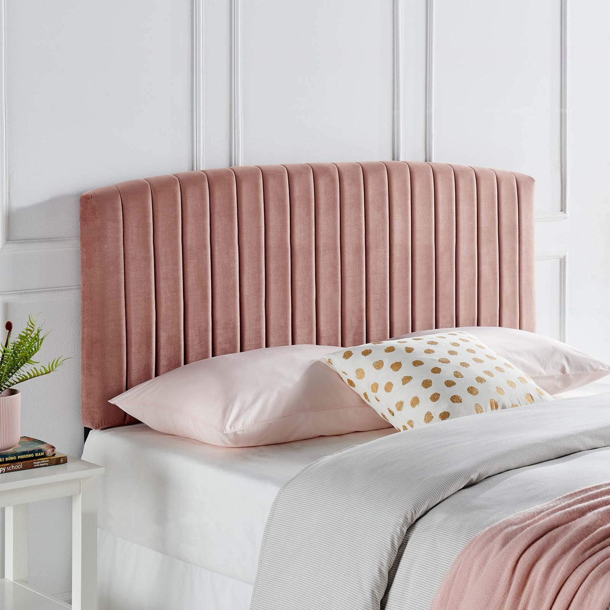 Modway Rebecca Performance Velvet Full/Queen Headboard, Dusty Rose